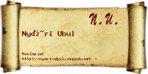 Nyári Ubul névjegykártya